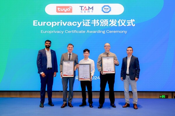 TAM Cert 向涂鸦智能颁发了全球首张经认可的 Europrivacy GDPR认证证书