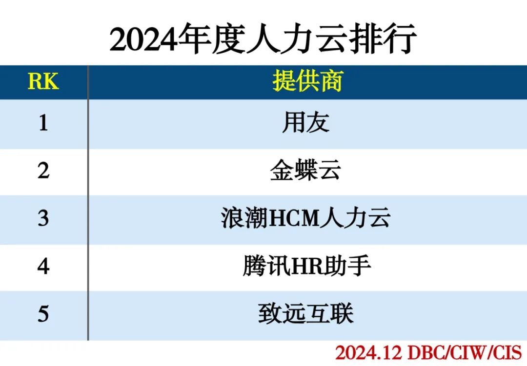 2024年度云计算分类排行