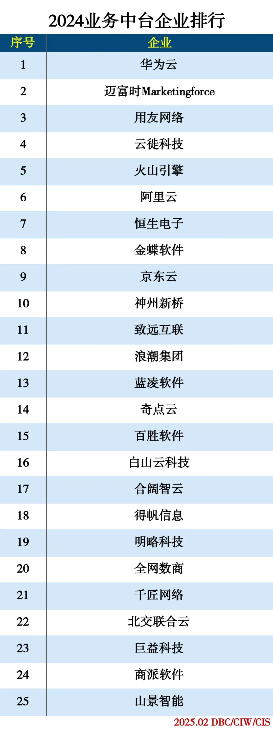 2024业务中台企业排行