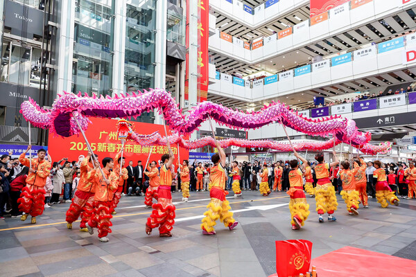 广州国际轻纺城178头雄狮齐舞喜迎蛇年"开门红"